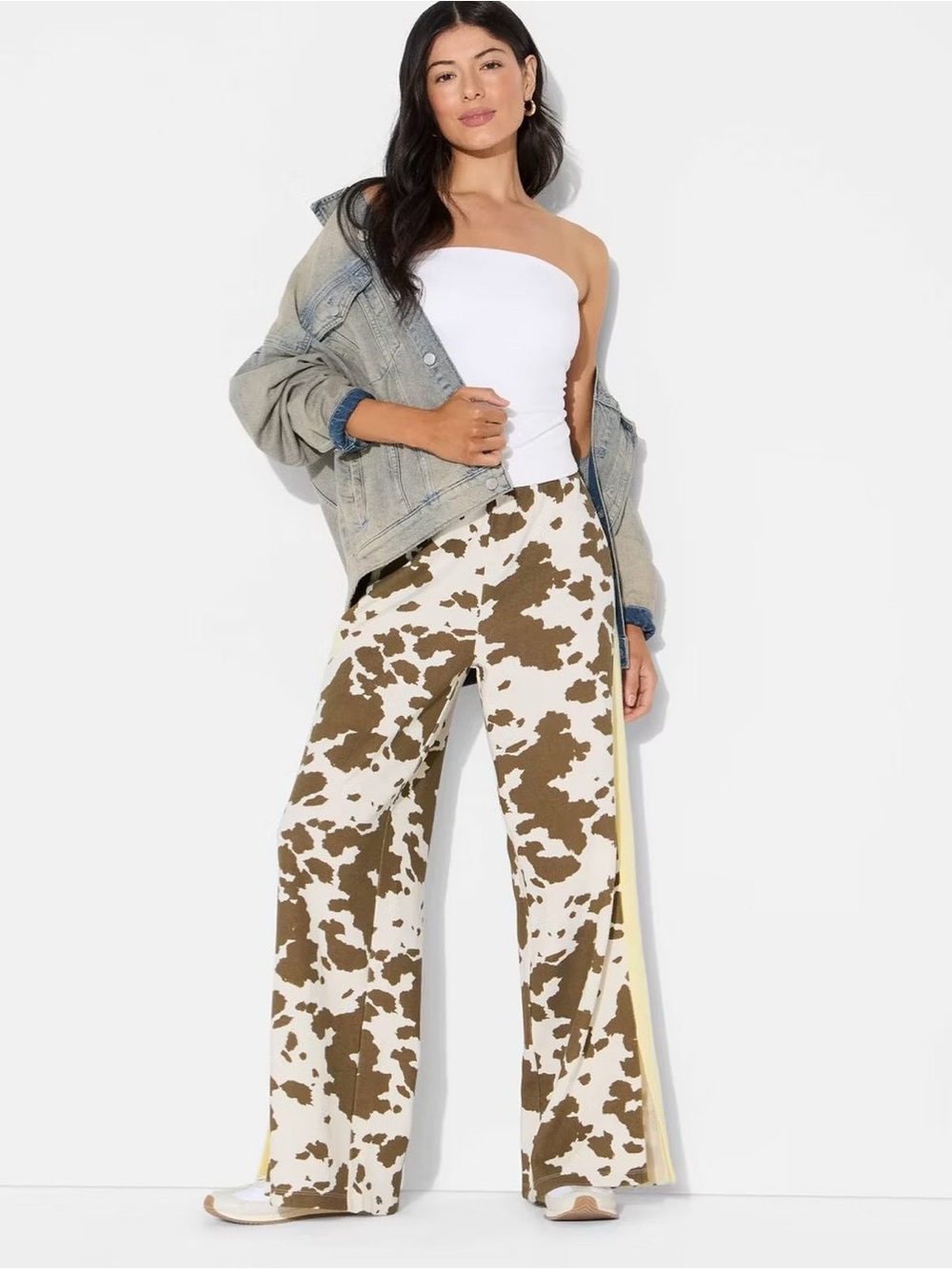 🐄 Grayson Threads Wide Leg Cow Print Pants! Size L